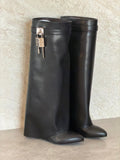 Givenchy Shark Lock Knee-High Boots in Leather