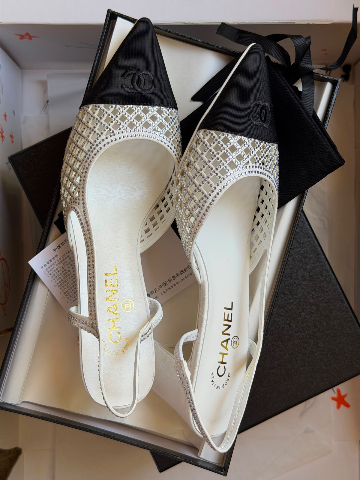 Chanel Strass Mesh Slingback Pump