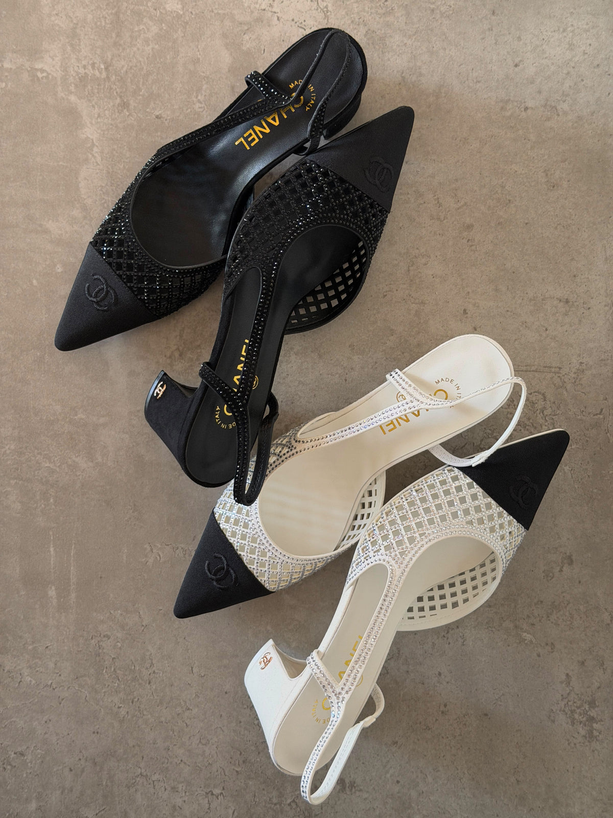 Chanel Strass Mesh Slingback Pump