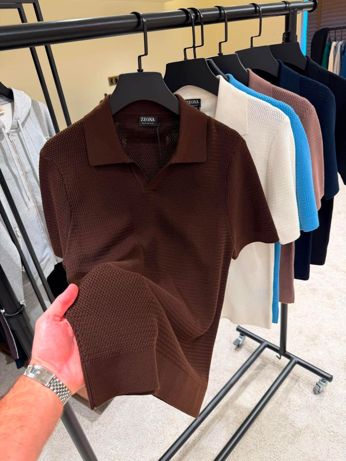 Zegna Oasi Cashmere Knit Polo Shirt