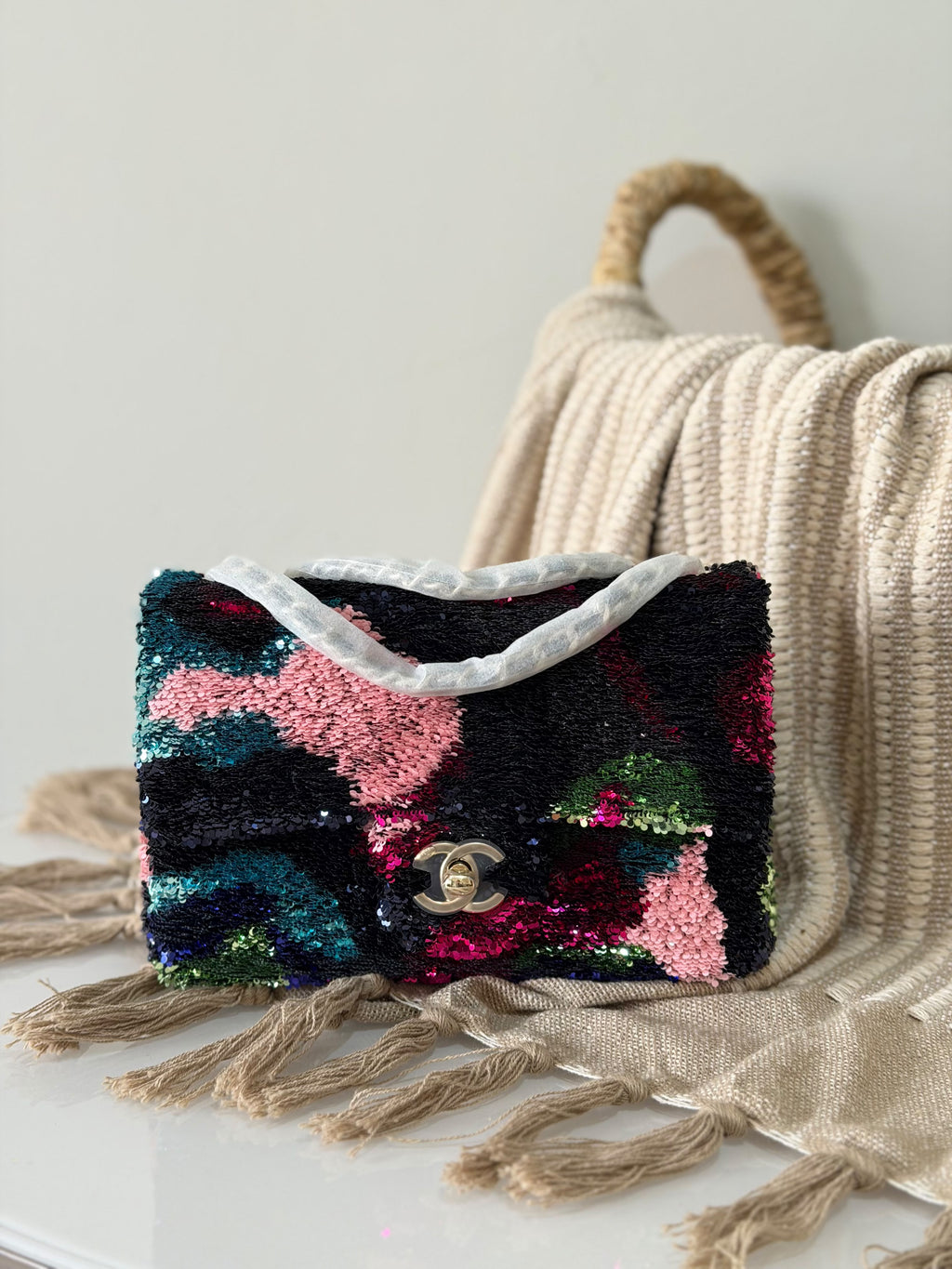 Chanel Small Flap Bag in Fringed Sequins