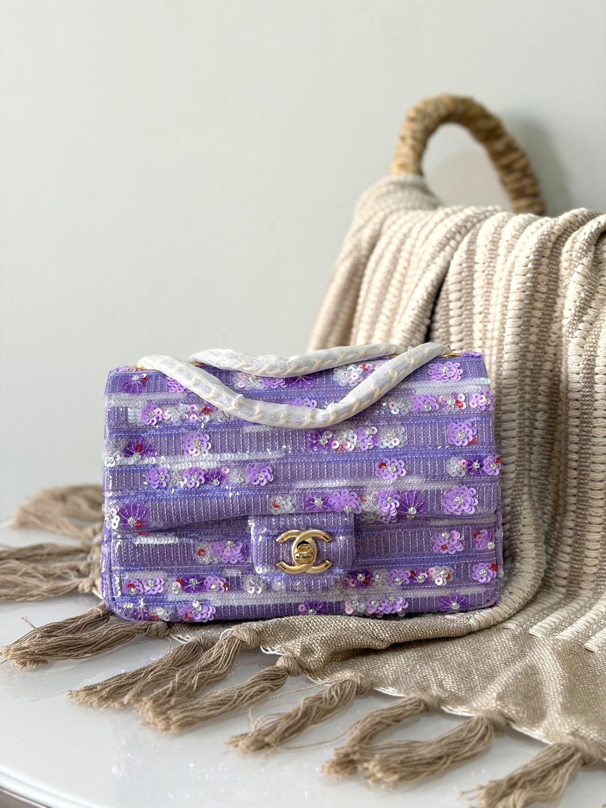 Chanel Small Flap Bag in Fringed Sequins