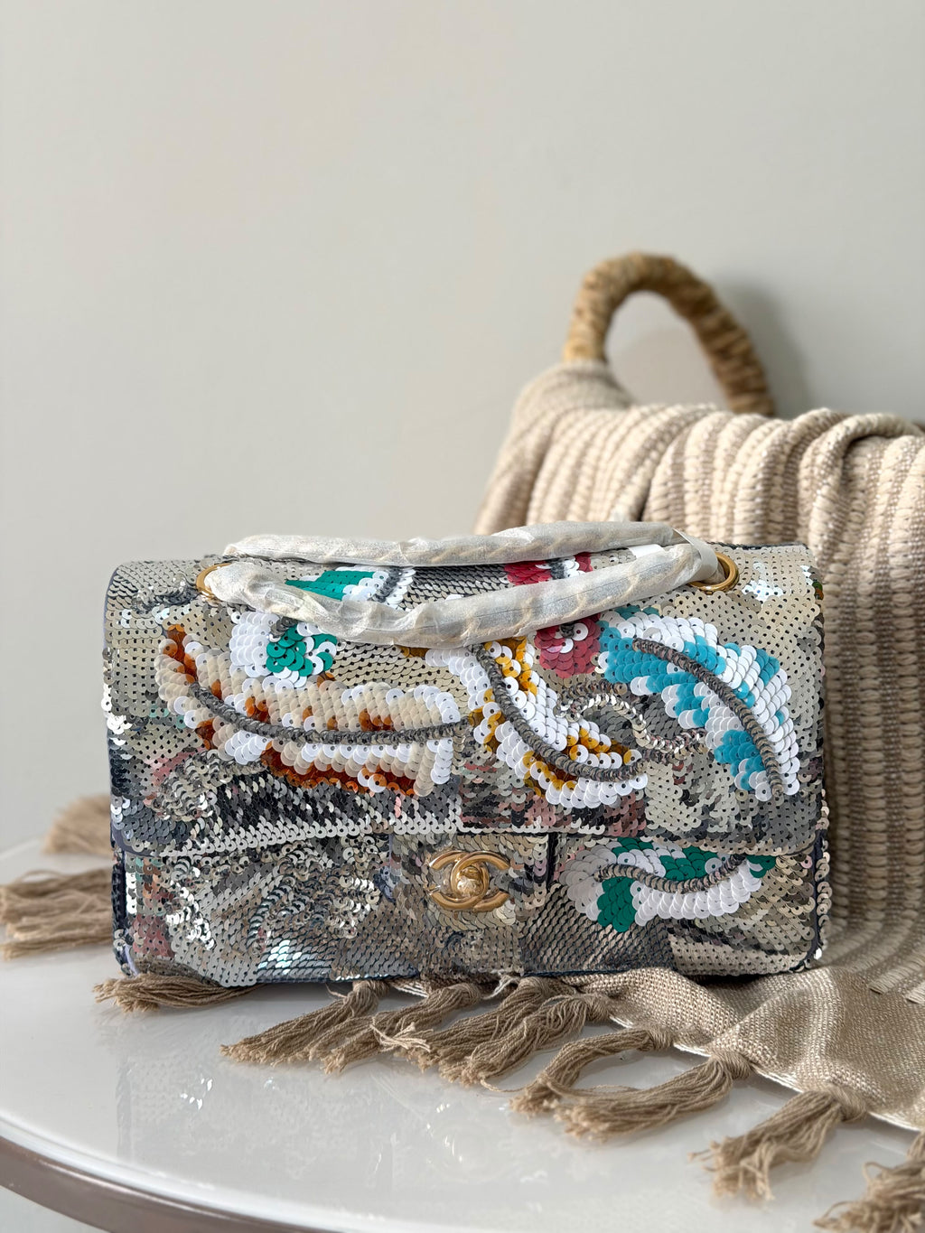 Chanel Small Flap Bag in Fringed Sequins