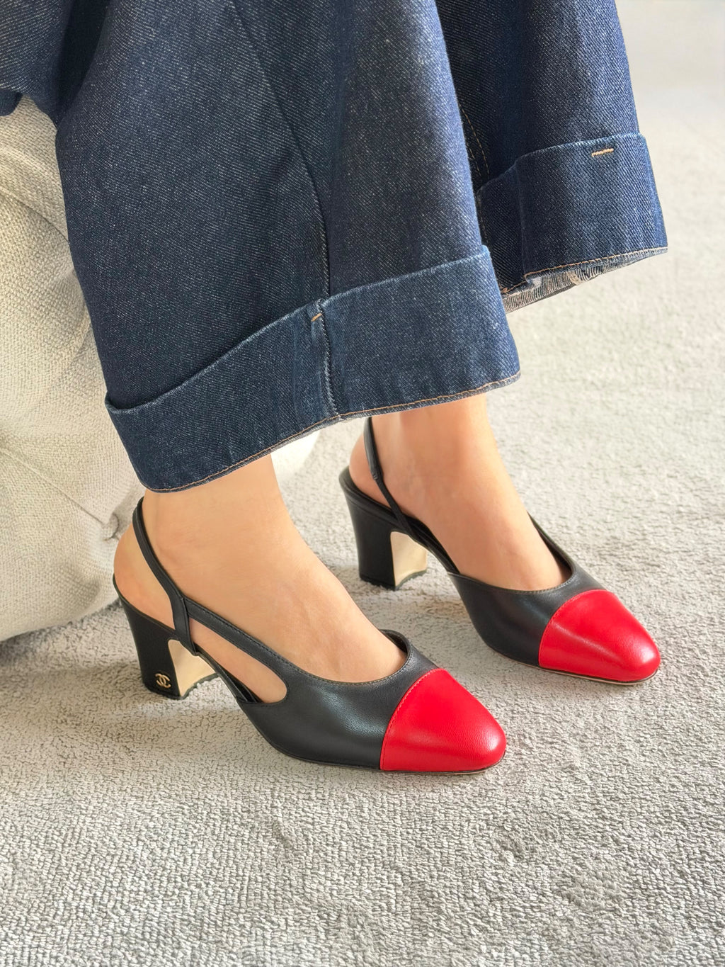 Chanel Suede Slingback Pumps