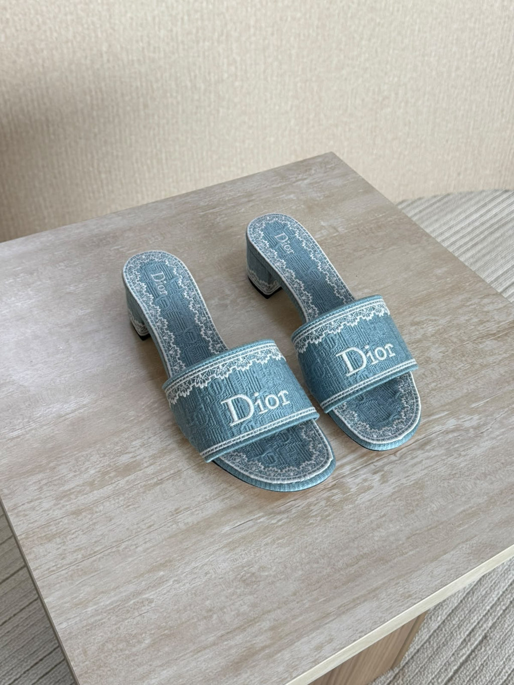 Dior Embroidered Block-Heel Mules
