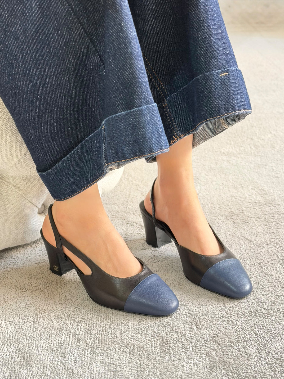 Chanel Suede Slingback Pumps
