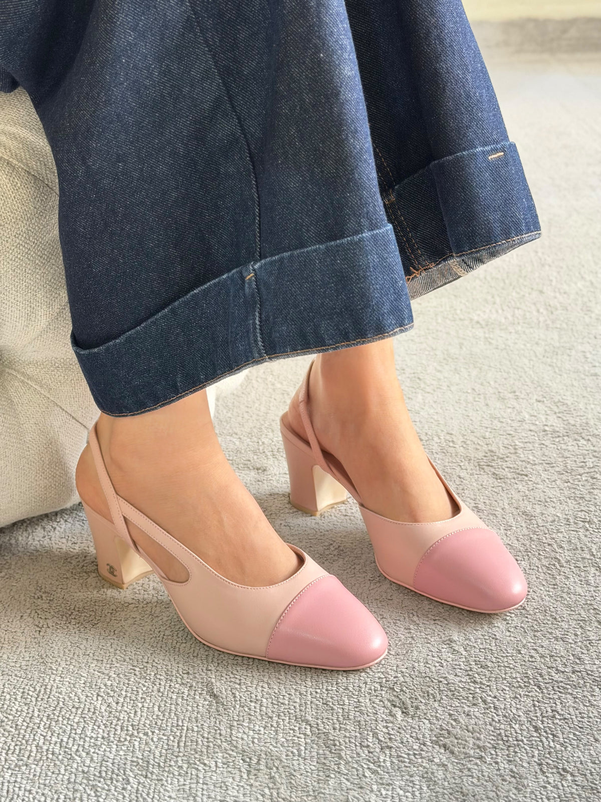 Chanel Suede Slingback Pumps