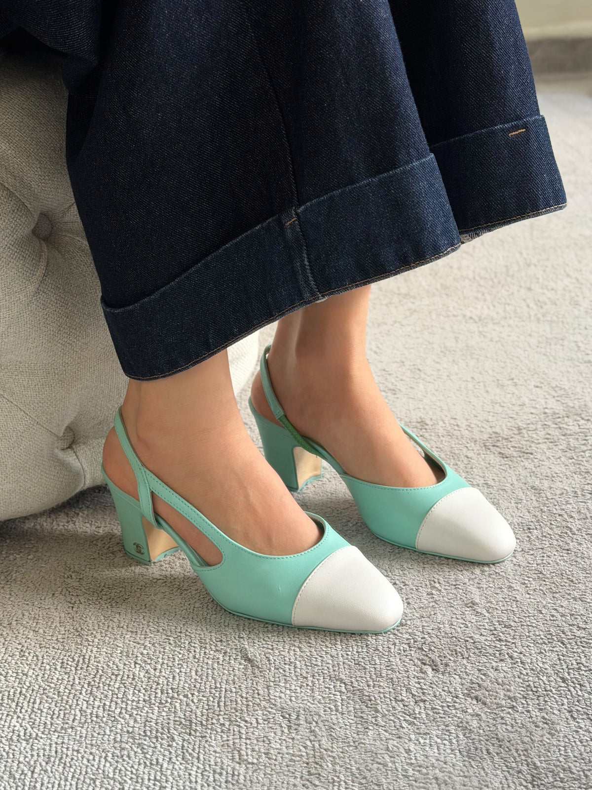 Chanel Suede Slingback Pumps