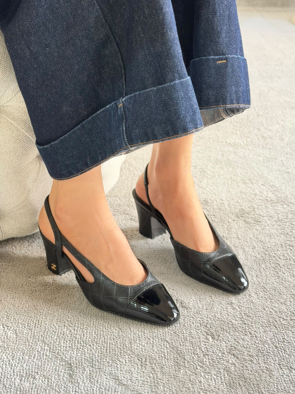 Chanel Suede Slingback Pumps