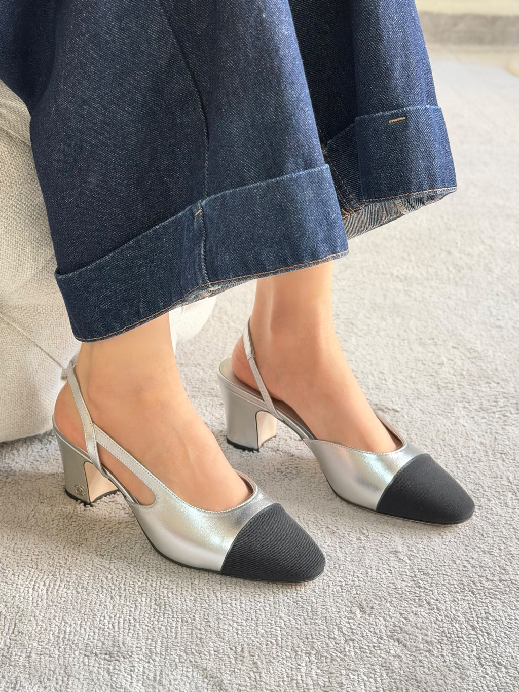 Chanel Suede Slingback Pumps