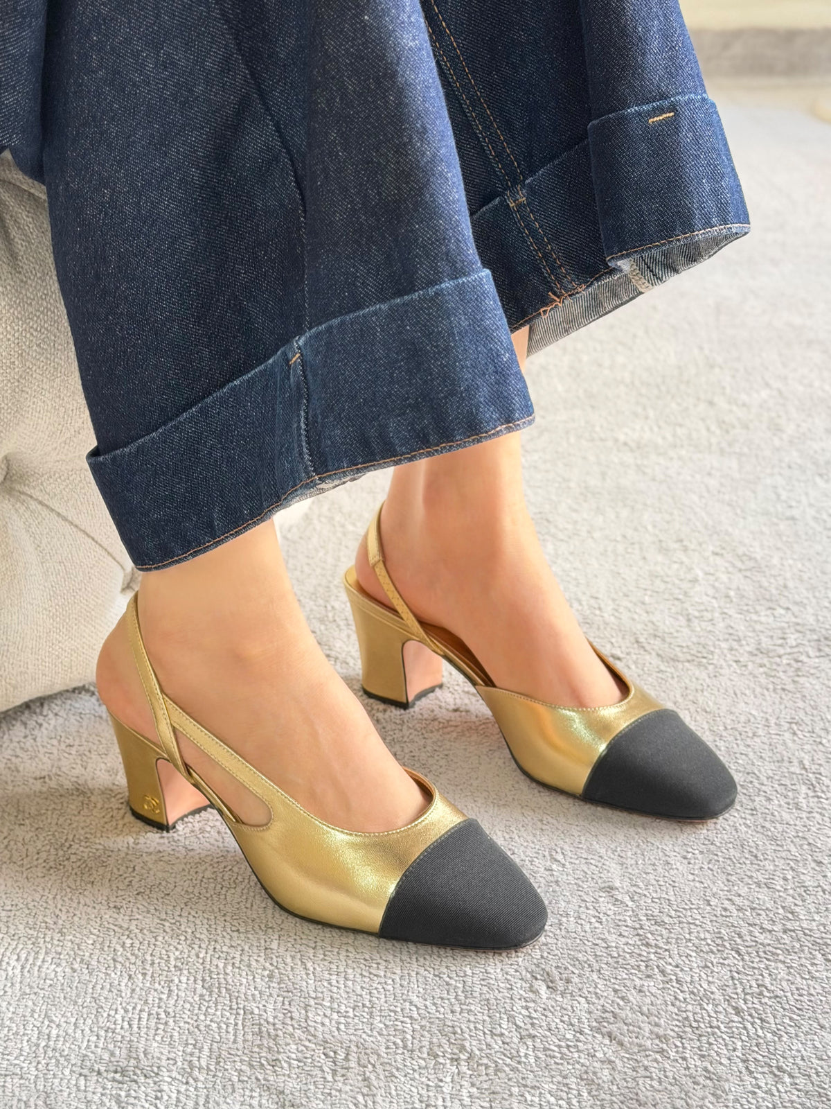 Chanel Suede Slingback Pumps