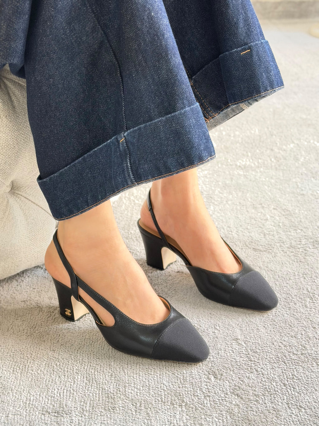 Chanel Suede Slingback Pumps