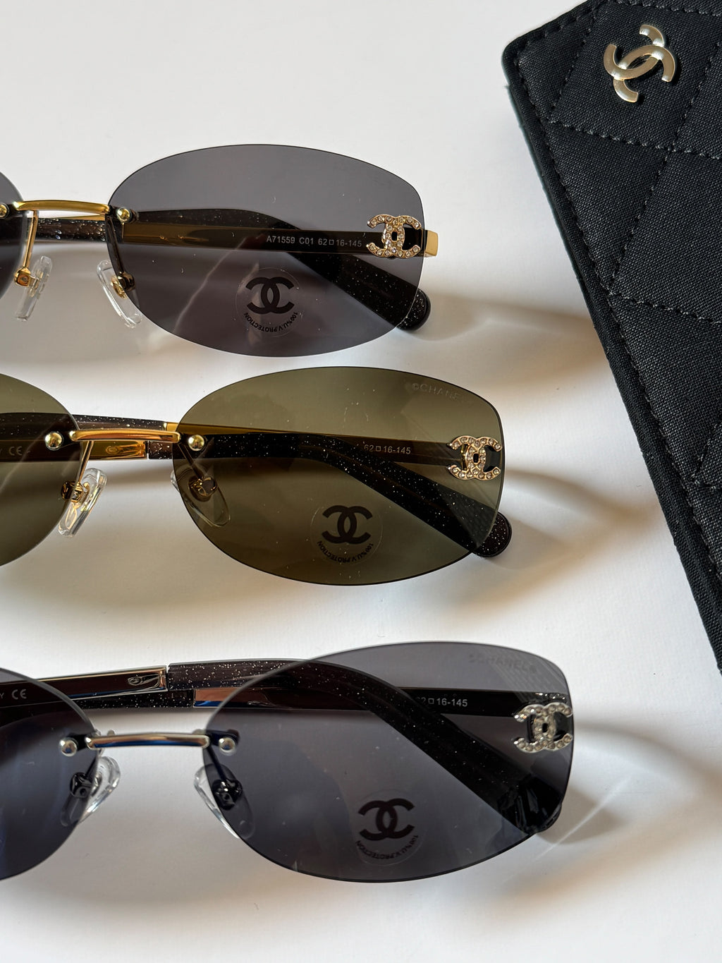 Chanel Oval Rimless Sunglasses