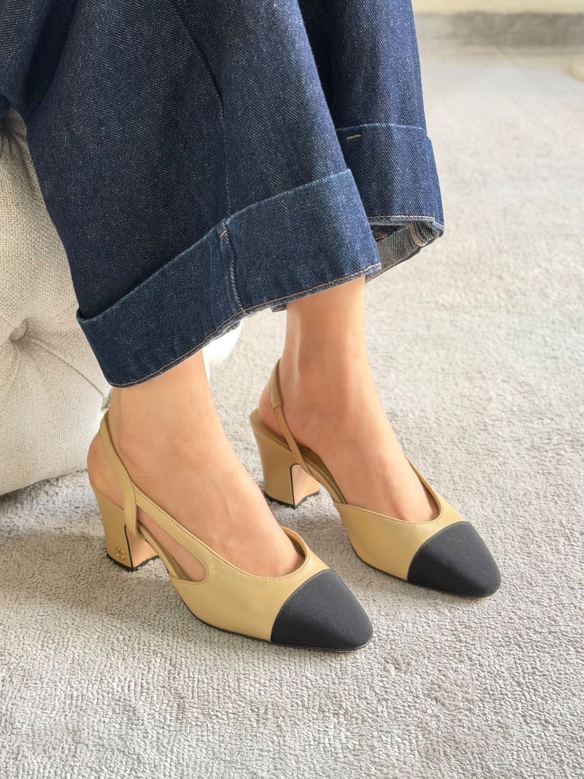 Chanel Suede Slingback Pumps
