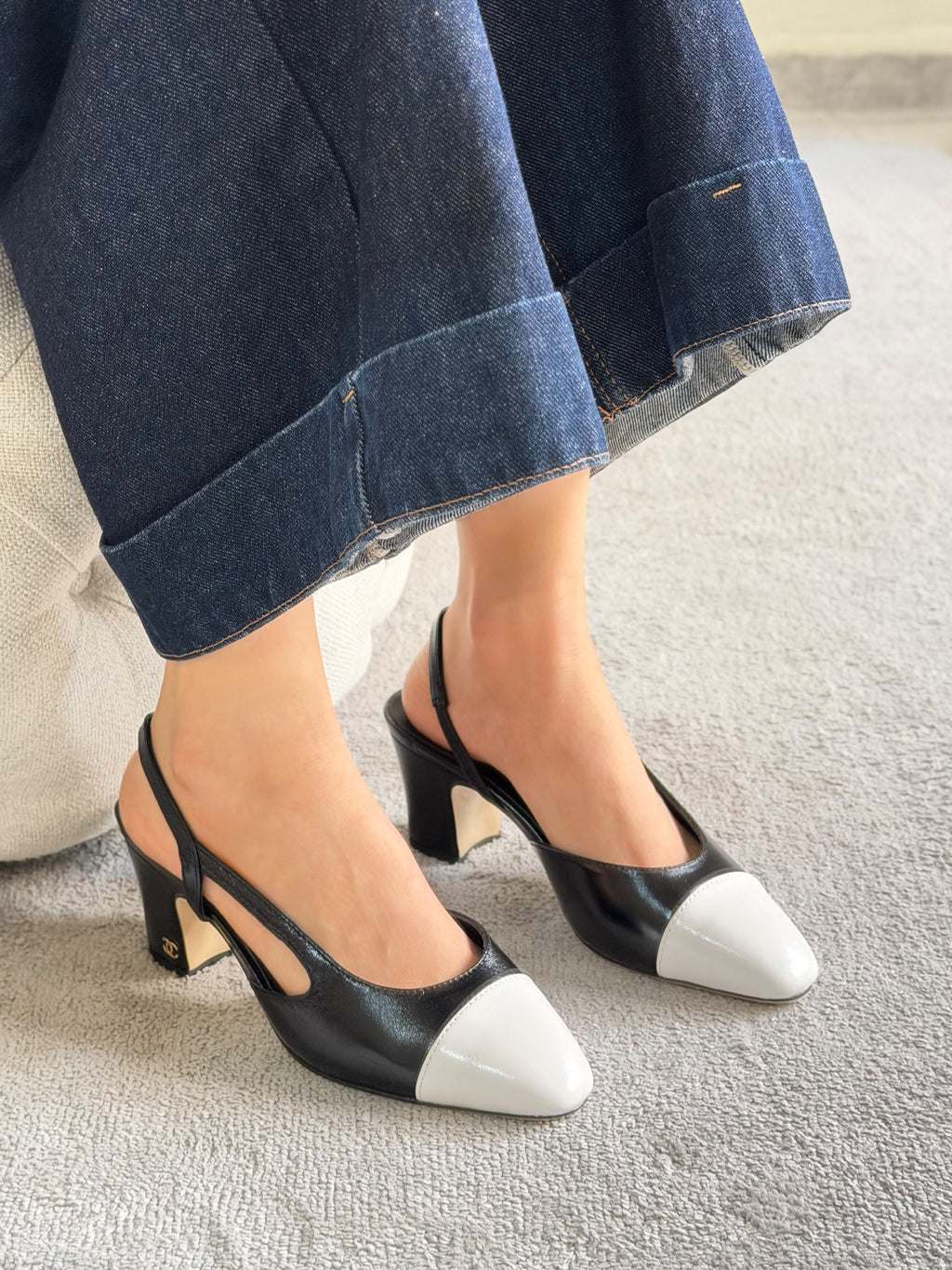 Chanel Suede Slingback Pumps