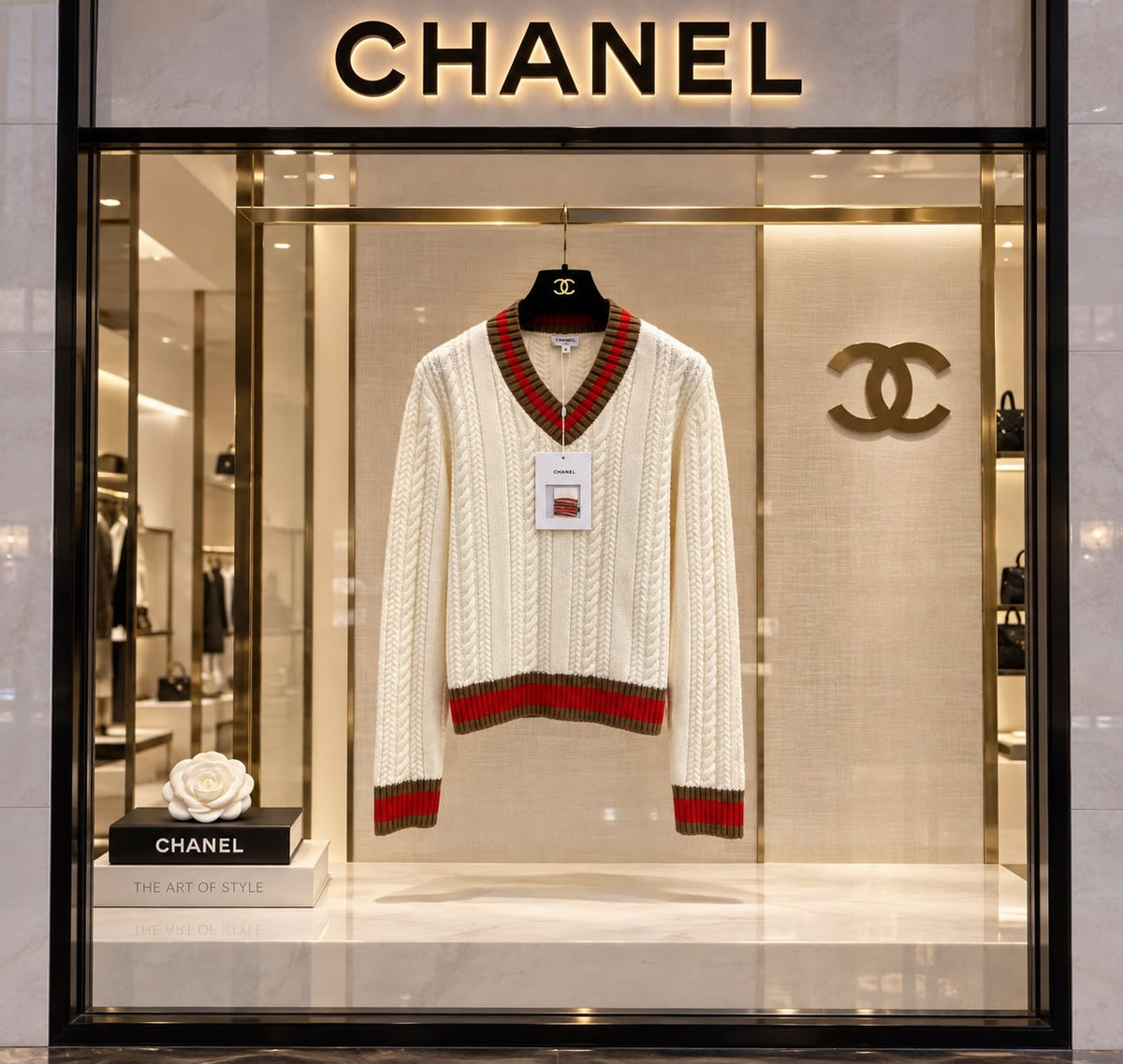 Chanel Cable Knit Cricket Sweater