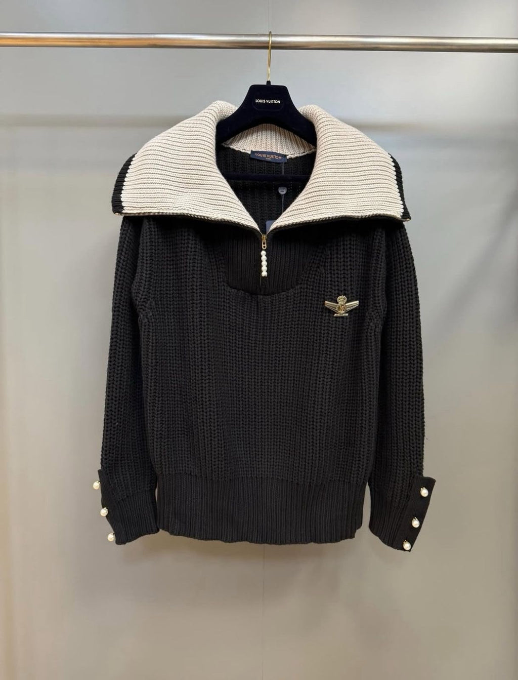 Louis Vuitton Chunky Wool-Blend Half-Zip Pullover