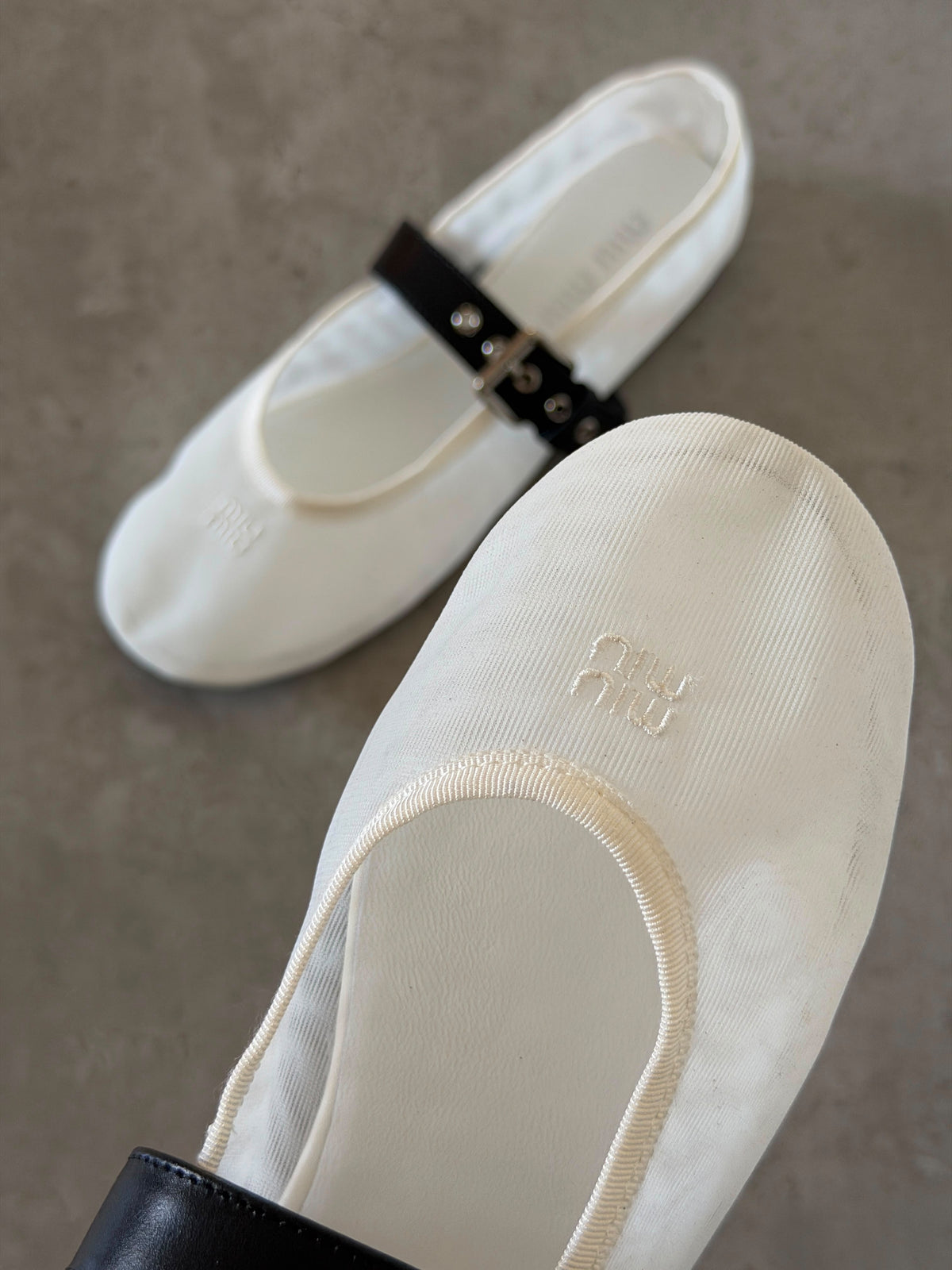 Miu Miu Mesh Fabric Ballerina Flat
