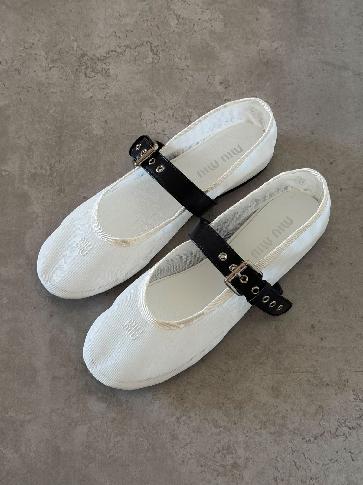 Miu Miu Mesh Fabric Ballerina Flat