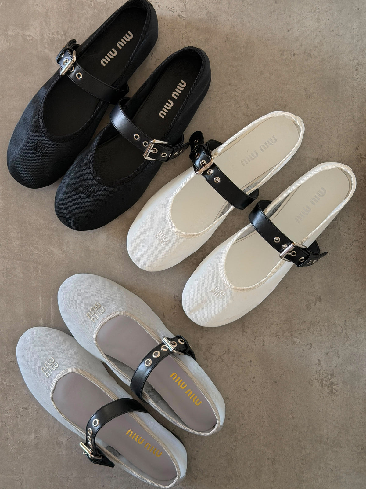 Miu Miu Mesh Fabric Ballerina Flat