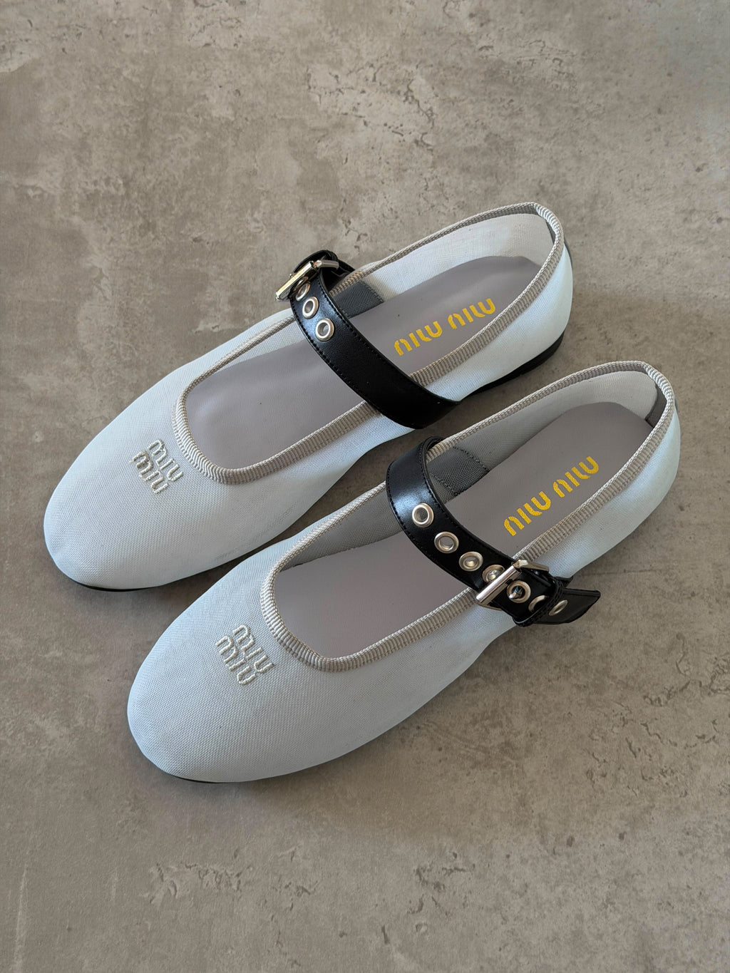 Miu Miu Mesh Fabric Ballerina Flat