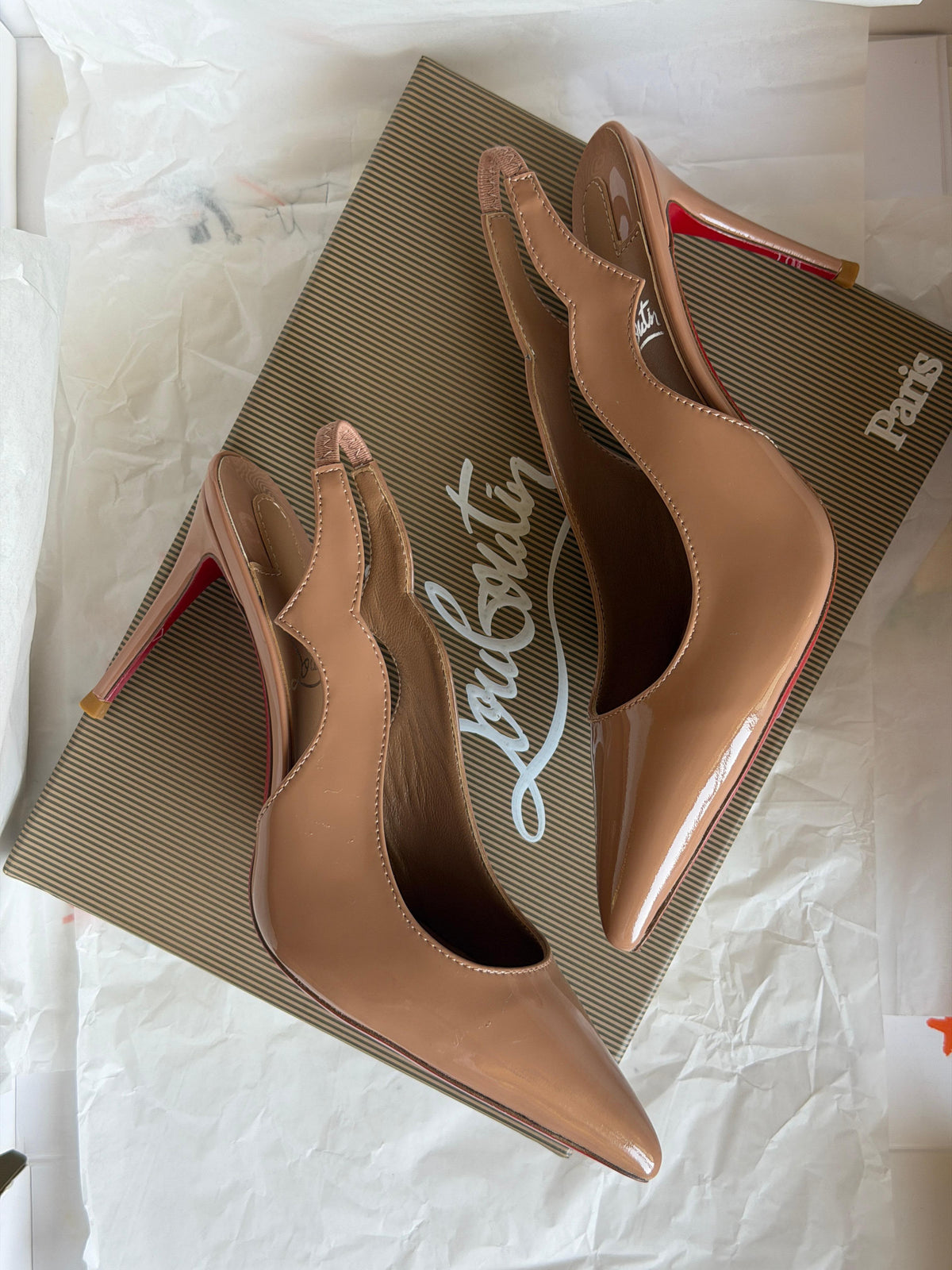 Christian Louboutin Hot Chick Sling Patent Leather Pump