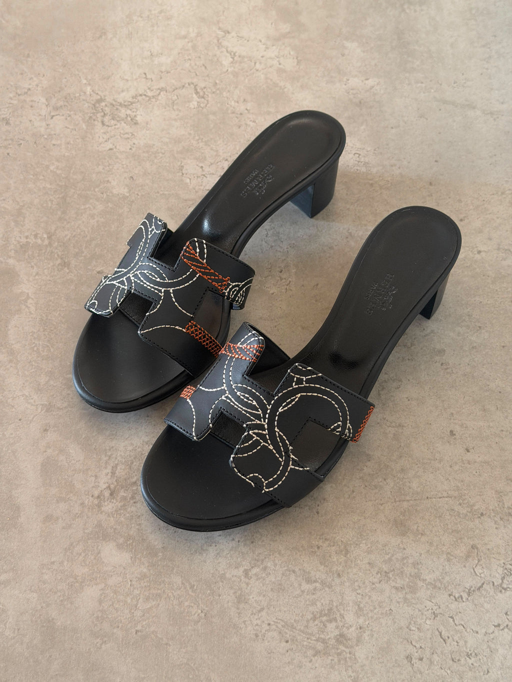 Hermes Oasis Sandal in "Panoplie Equestre" Embroidered Calfskin