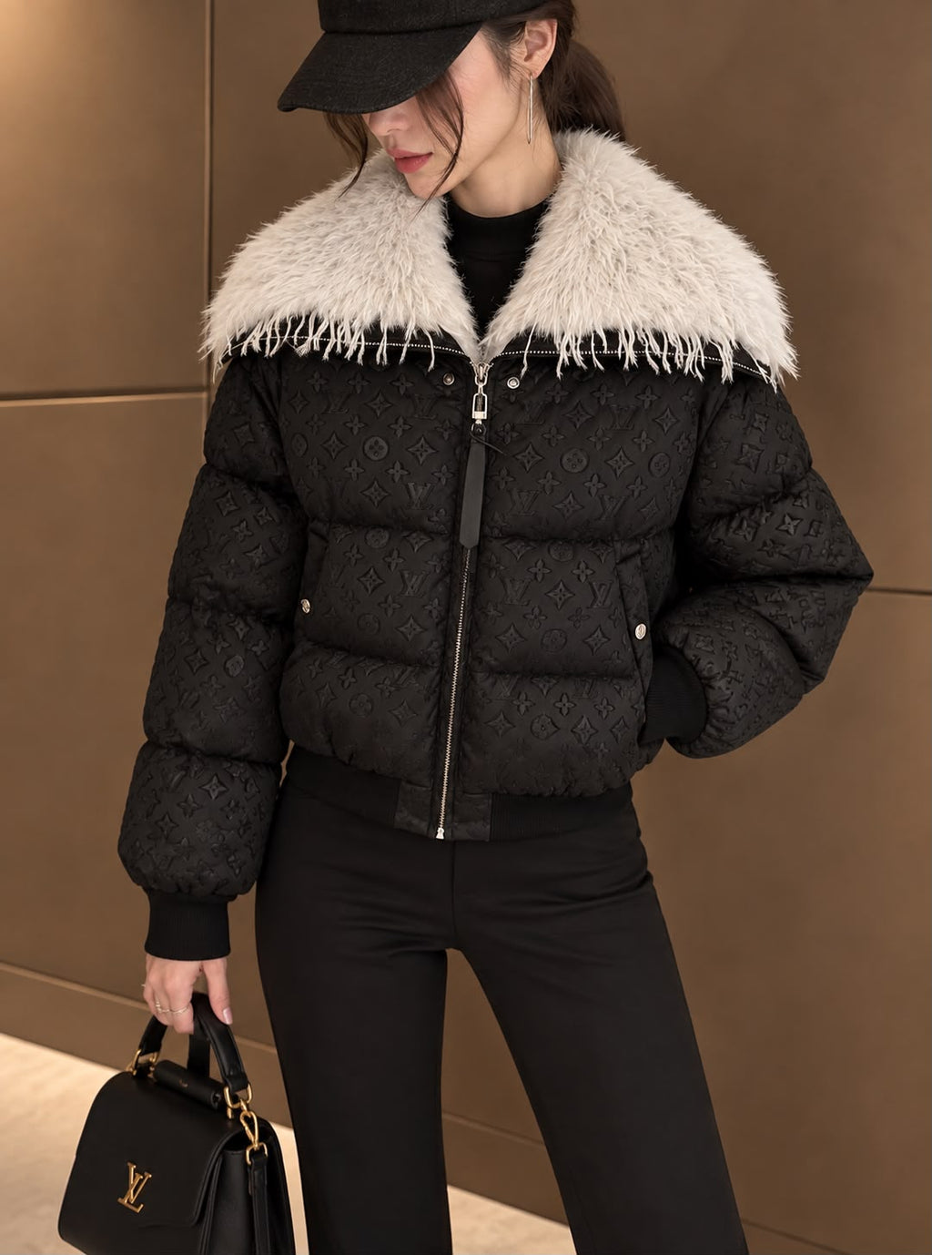 Louis Vuitton Feather Collar Puffer Jacket