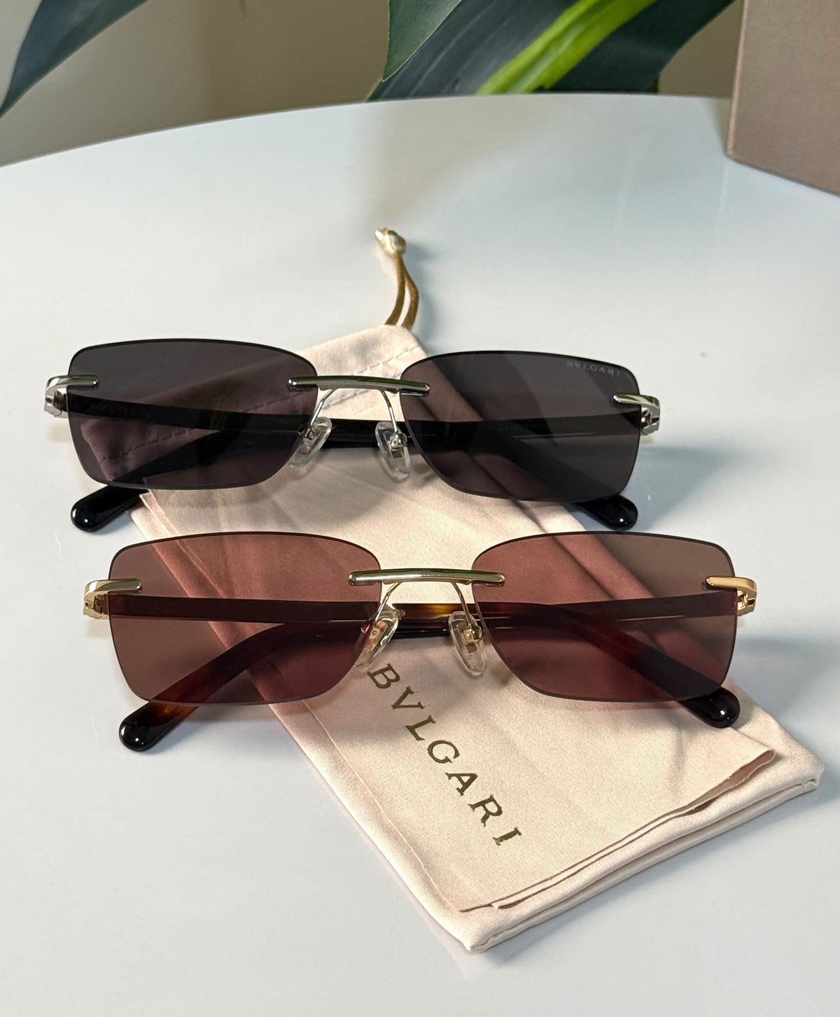 Bvlgari Serpenti Viper Rimless Sunglasses