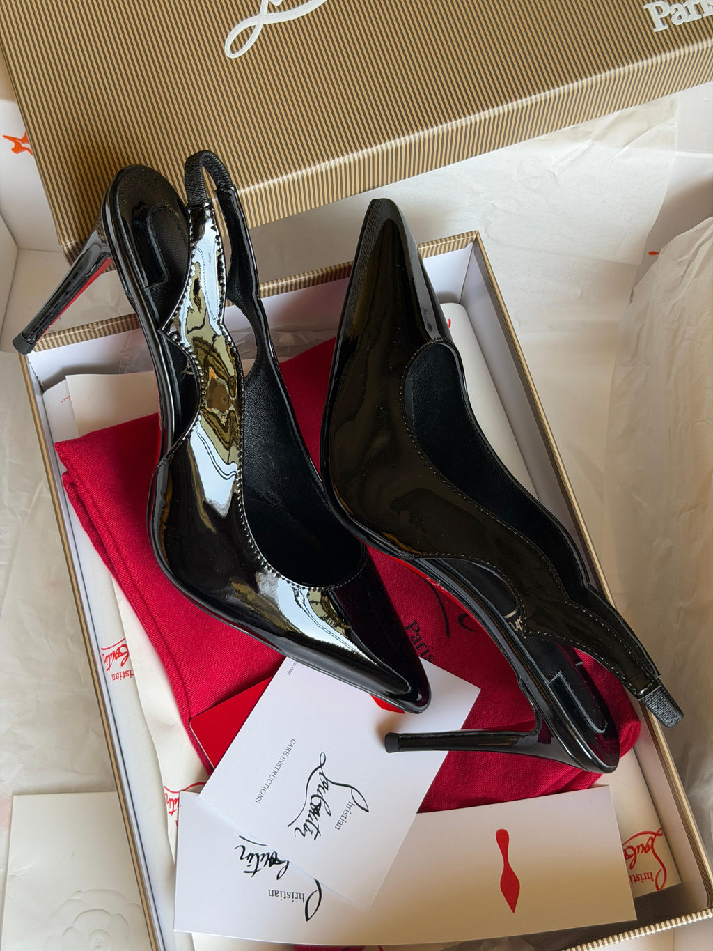 Christian Louboutin Hot Chick Sling Patent Leather Pump