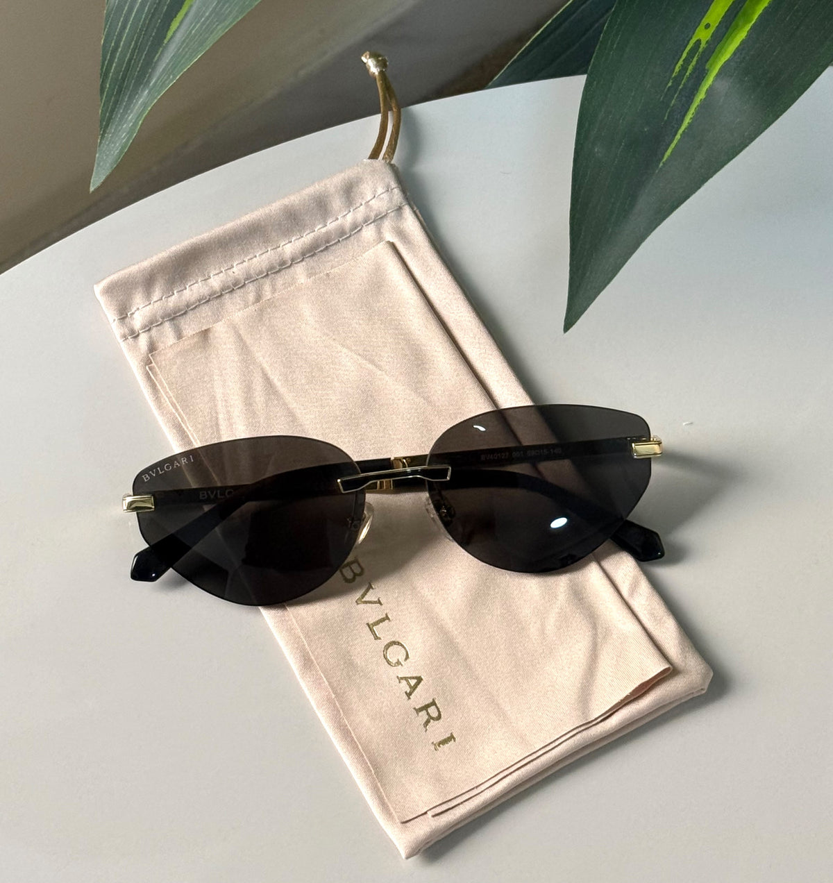 Bvlgari Serpenti Forever Oval Rimless Sunglasses