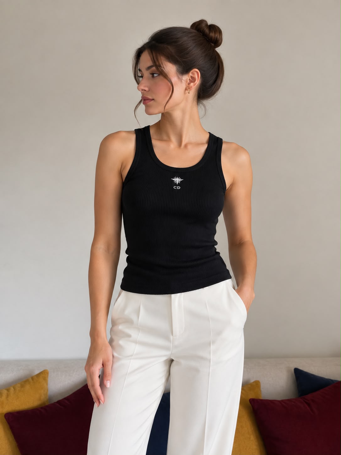 Dior Ribbed Cotton Jersey Tank Top