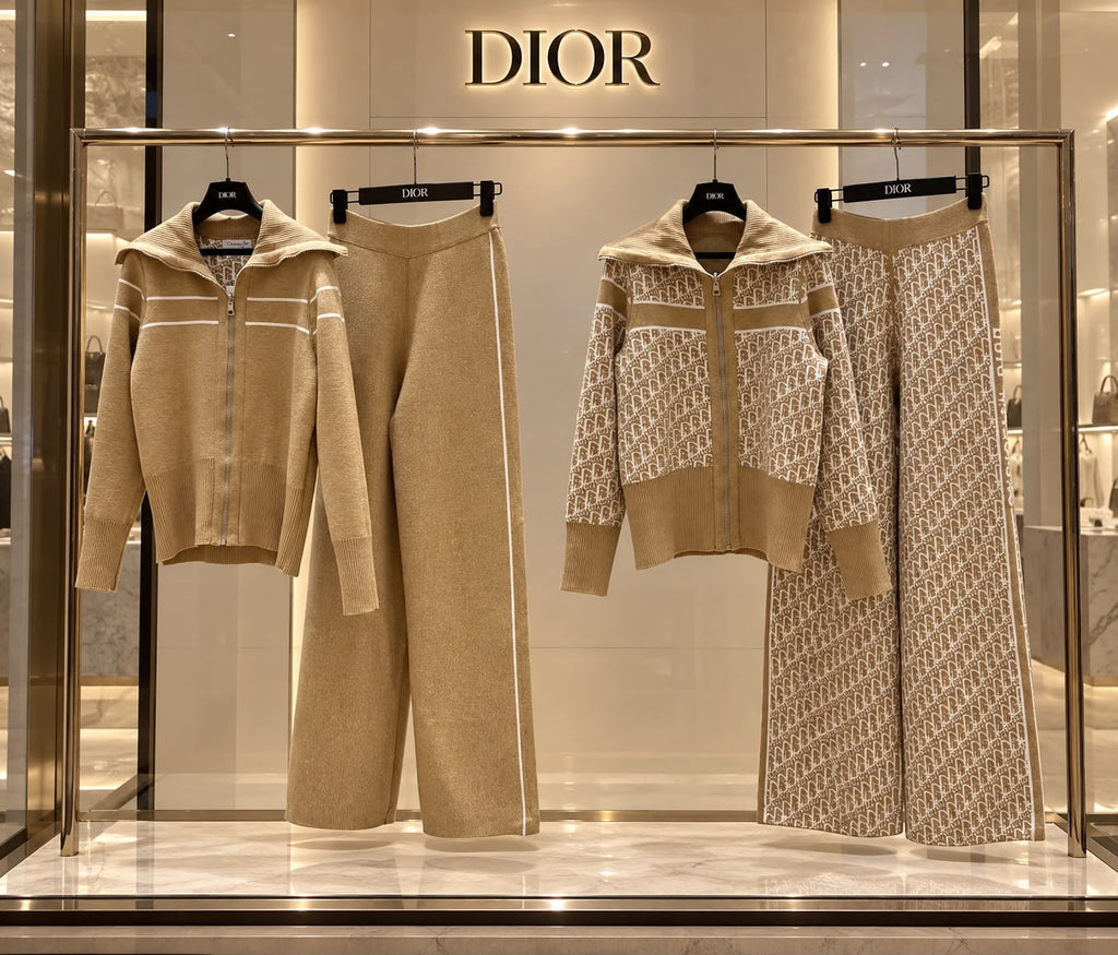 Dior Reversible Zipped Cardigan with Hood Set