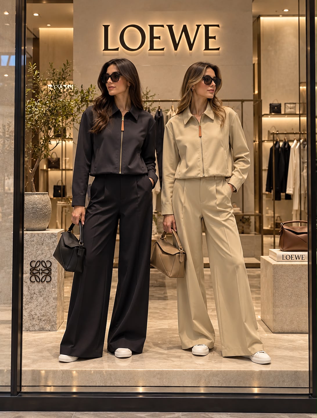 Loewe Cropped Utility Technical Jacket & Wide Leg Pant Co-ord Set