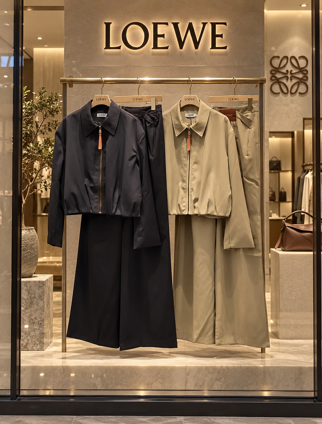 Loewe Cropped Utility Technical Jacket & Wide Leg Pant Co-ord Set