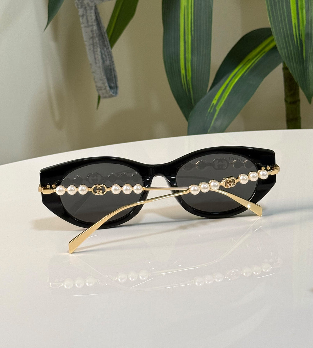 Gucci Pearls & Strass Cat-Eye Sunglasses