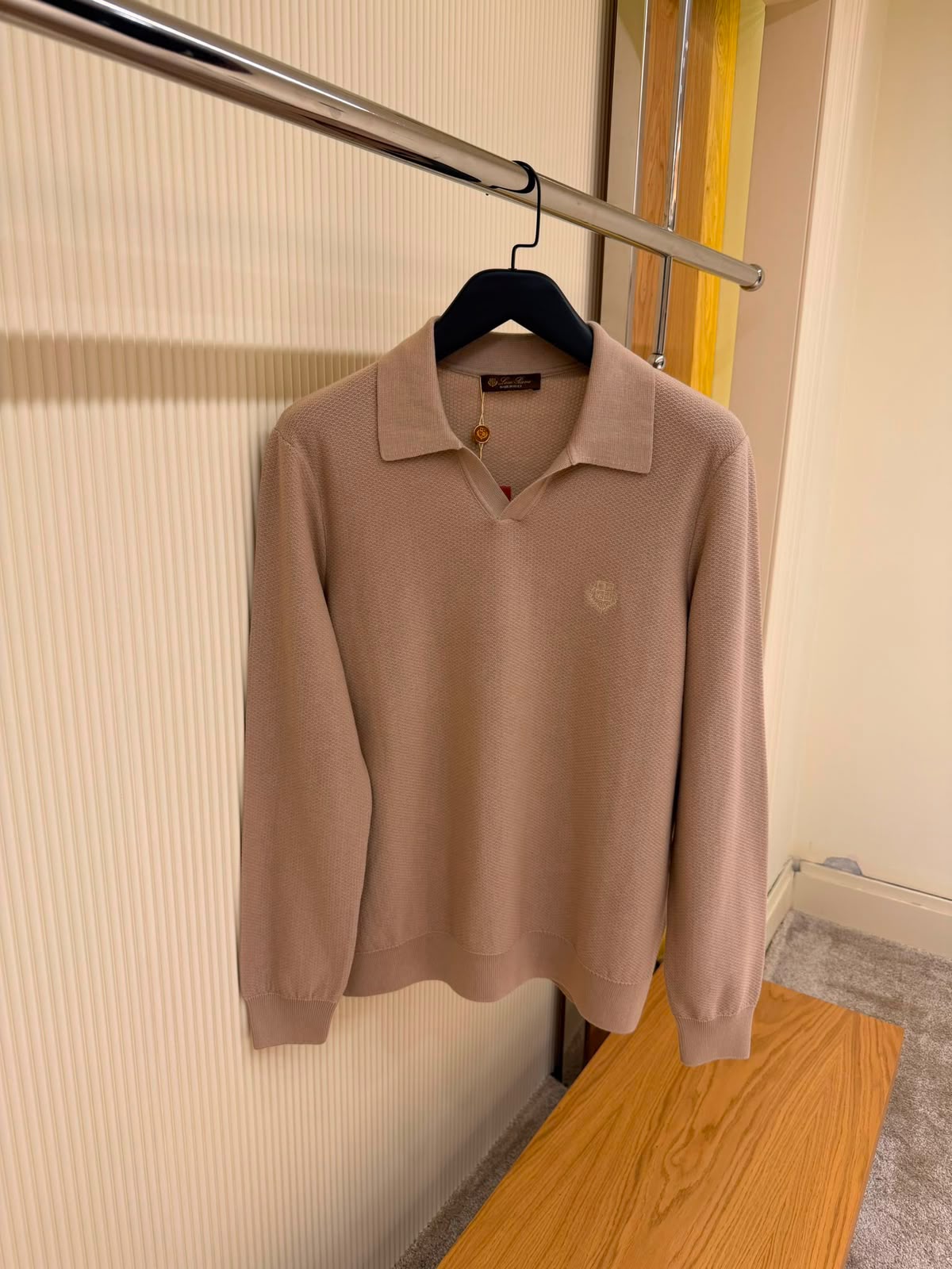 Loro Piana Buttonless Knit Polo Shirt