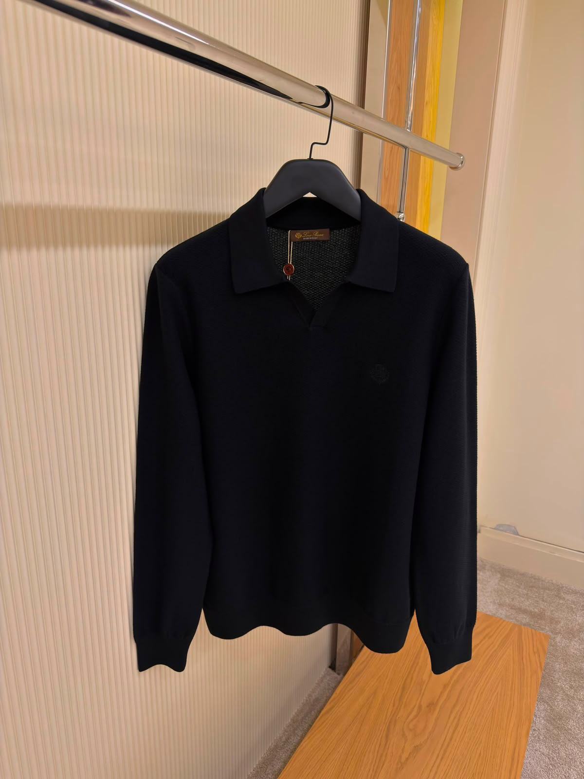 Loro Piana Buttonless Knit Polo Shirt