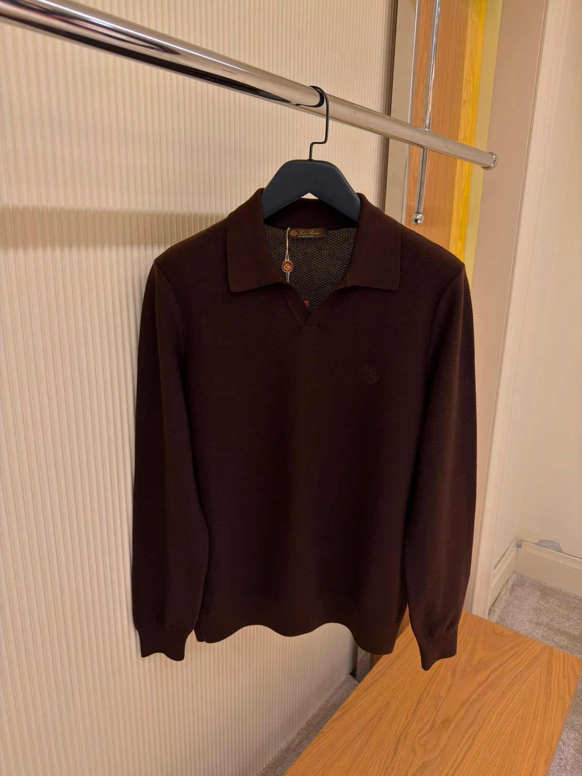Loro Piana Buttonless Knit Polo Shirt