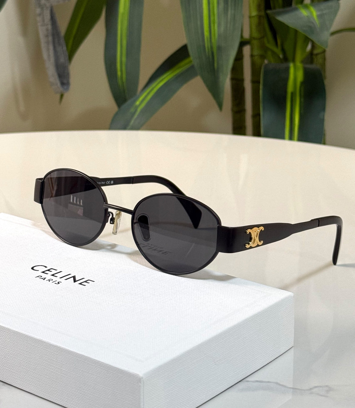 Celine Triomphe Metal 01 Oval Sunglasses