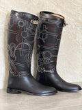 Hermes Jumping Boots in Panoplie Equestre Embroidered Calfskin