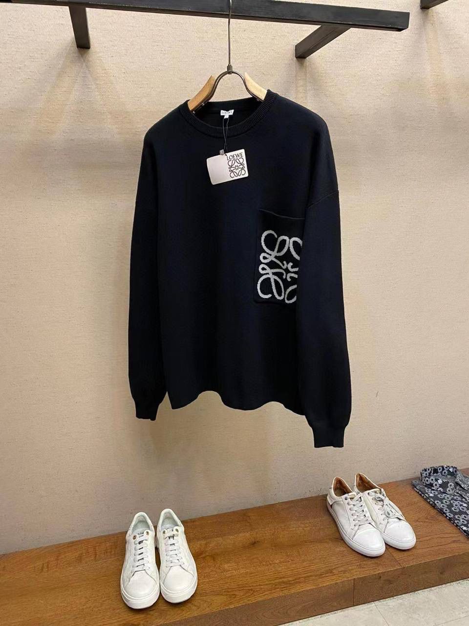 Loewe Anagram Pocket Sweater in Cotton Blend