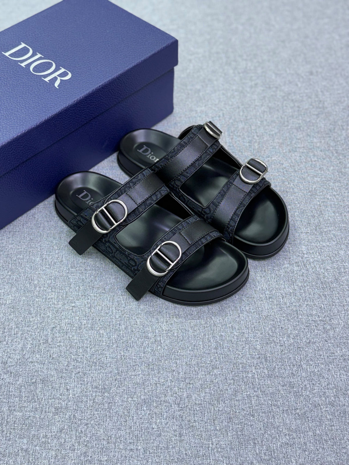Dior Aqua Sandal Black Dior Oblique Jacquard