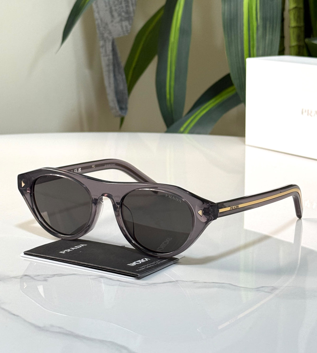 Prada Iconic Metal Plaque Sunglasses