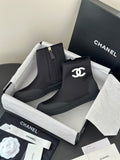 Chanel Short Boots in Mixed Fibers & Rubber