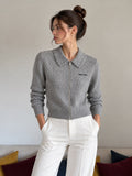 Miu Miu Zip Cardigan in Cashmere Silk Pointelle