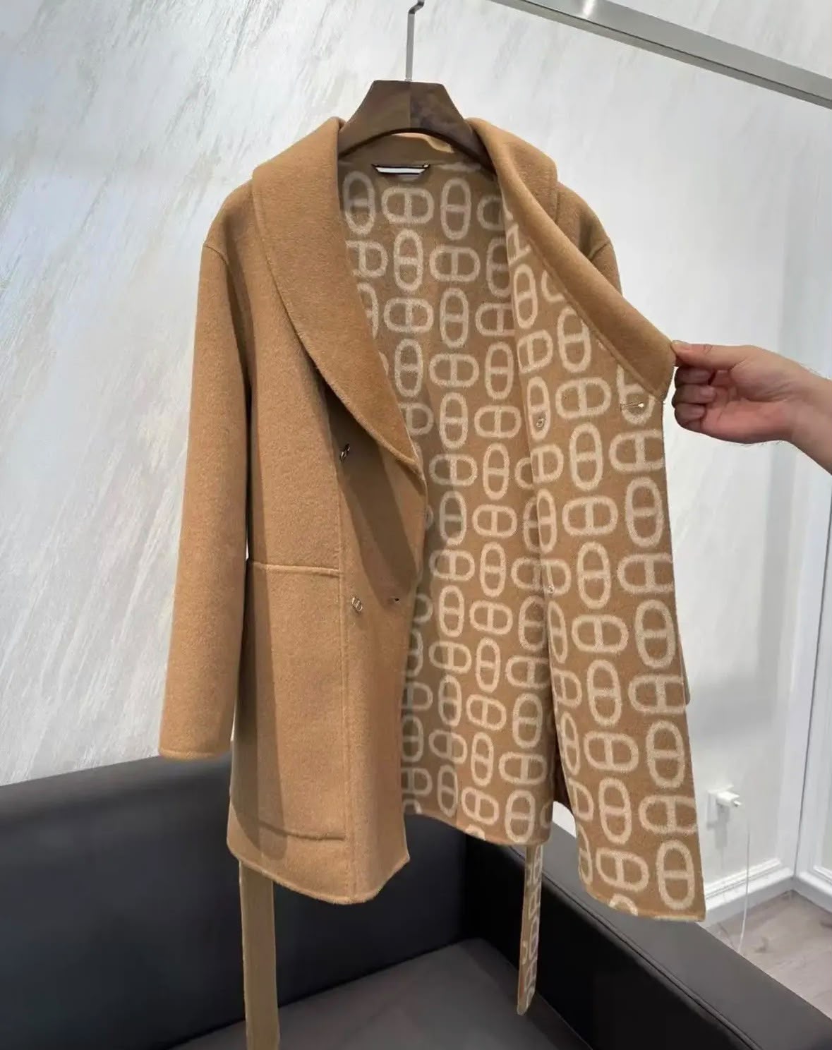 Hermes Reversible Belted Cashmere Wrap Coat