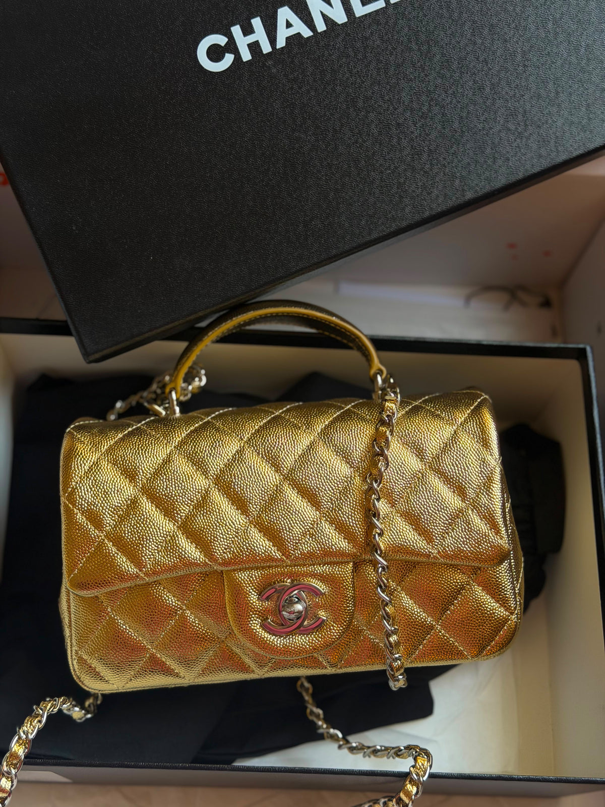 Chanel Mini Top Handle Flap Bag