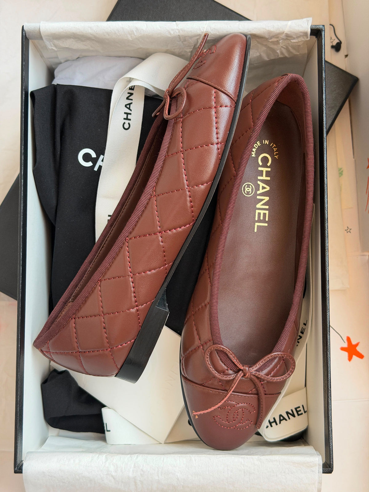 Chanel Quilted Lambskin Ballerina Flats