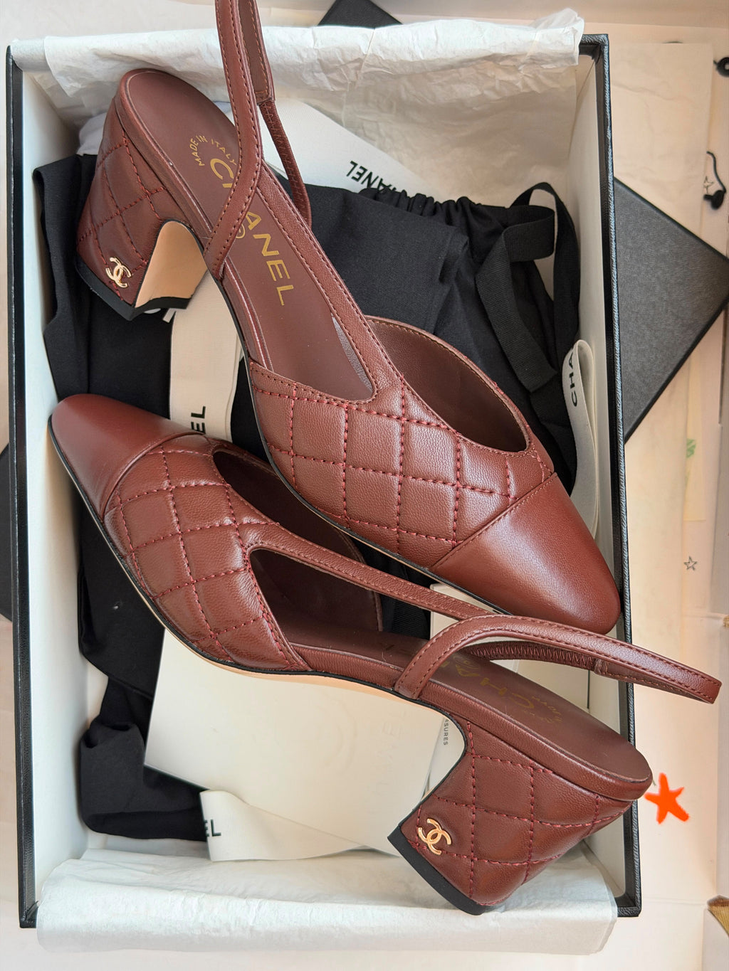 Chanel Quilted Lambskin Slingback Pumps